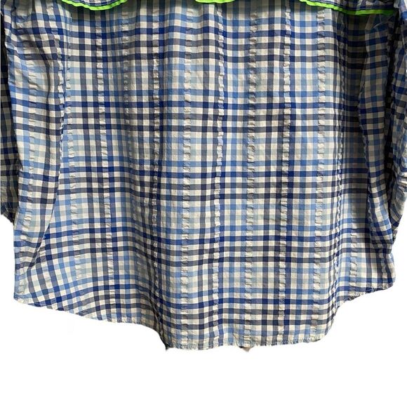 Vineyard Vines Plaid Harbor Shirt Men's Sz L Blue White Long Sleeve Vented Beach - Picture 12 of 15